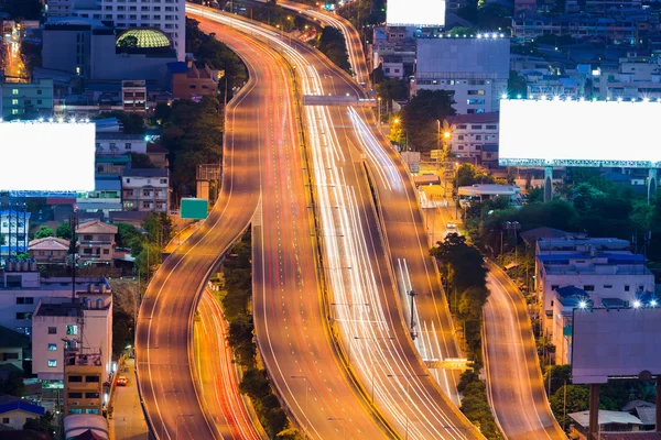 Aerial view overpass road night view