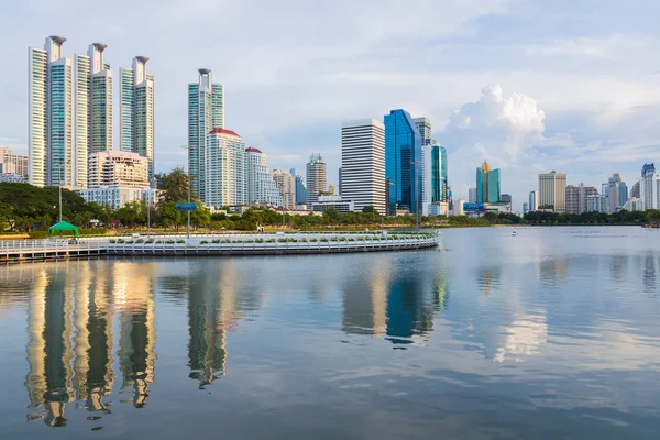 City residence and office building with reflection