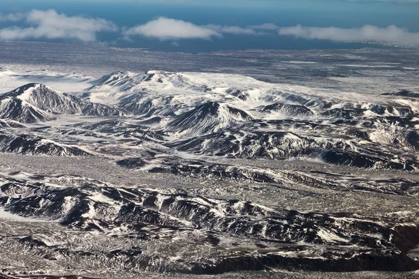 Aerial view natural mountain landscape in Iceland