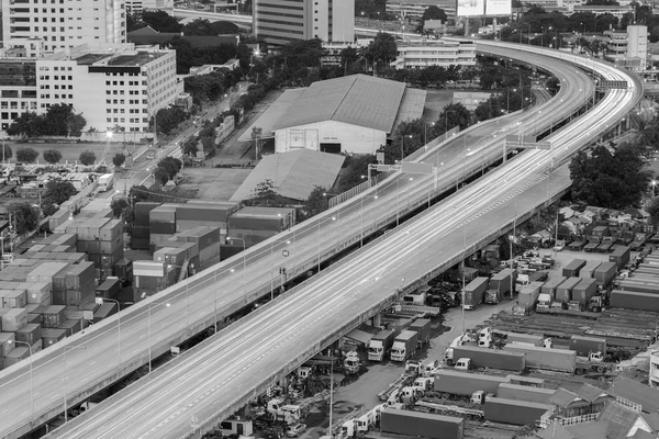 Black and White, Highway road curved long exposure