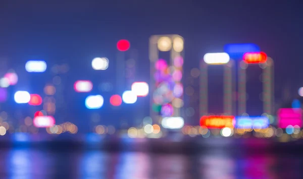 Blurred city lights bokeh cityscape