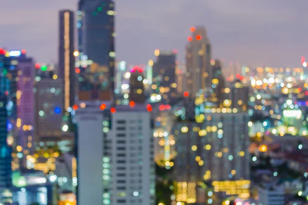 Out of focused Photo Bokeh, Bangkok cityscape at twilight time