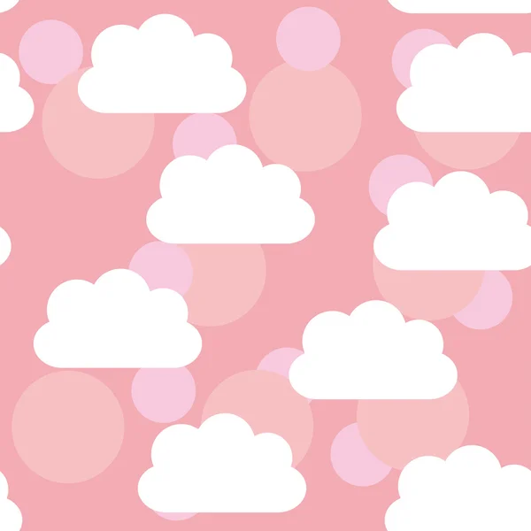 Seamless pattern sunset, sunrise, sky, clouds. Pink background.