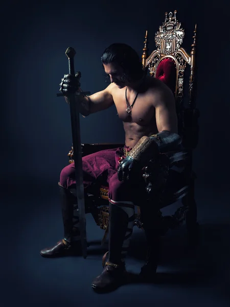 Medieval Prince on the throne