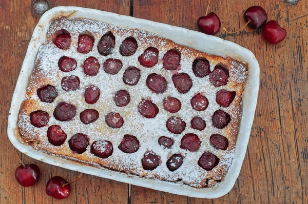 Cherry Clafoutis with powdered sugar