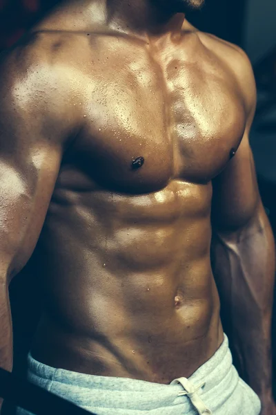 Muscular male wet torso