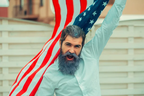 Independence day man with flag