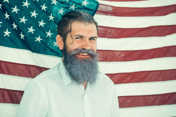 Independence day man with flag