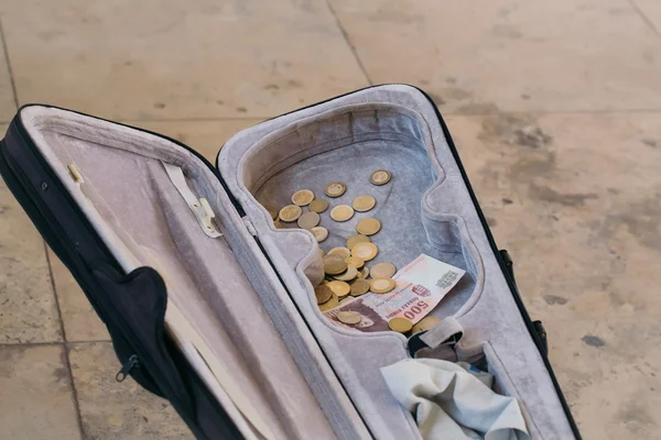 Violin case with money