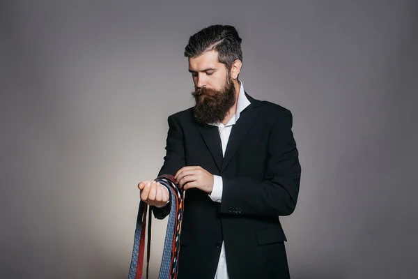 Bearded man with ties