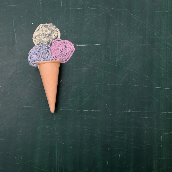 Ice cream drawing on chalkboard