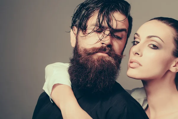 Young stylish sexy couple in studio