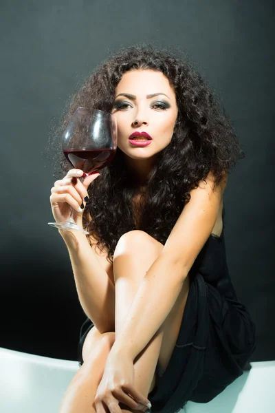 Woman with wine glass