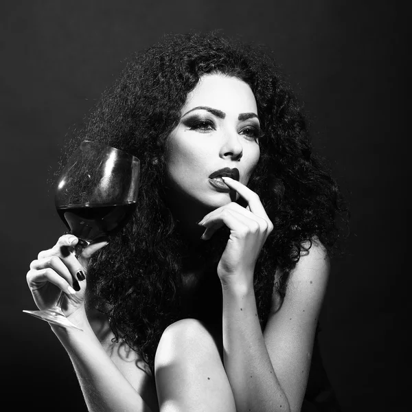 Woman with wine glass