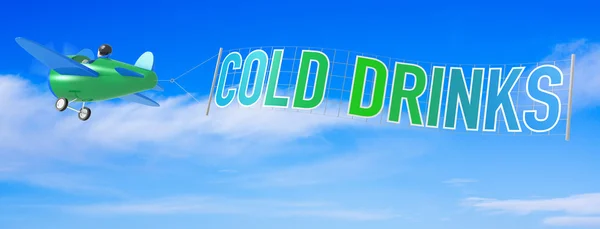 Cartoon Airplanes with Cold Drink Banner