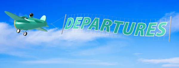 Cartoon Airplanes with Departures Banner