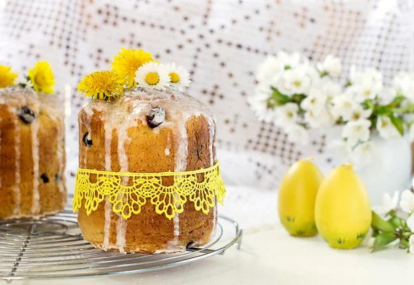 Russian Easter cake Kulich with raisin and dried cherry