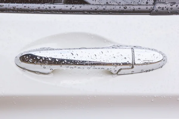 Door car with drops of rain