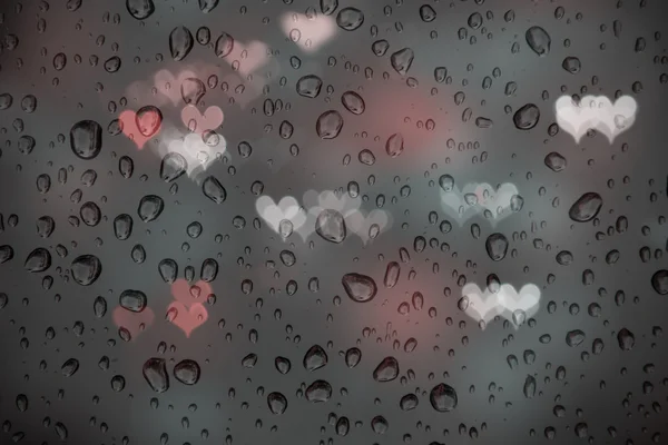 Rain and heart bokeh