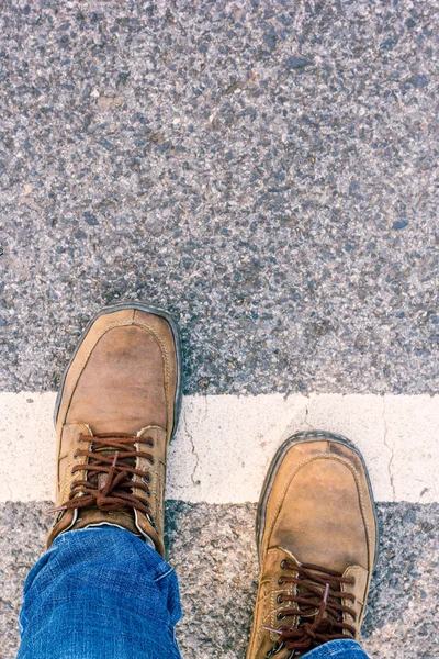 Man crossing street