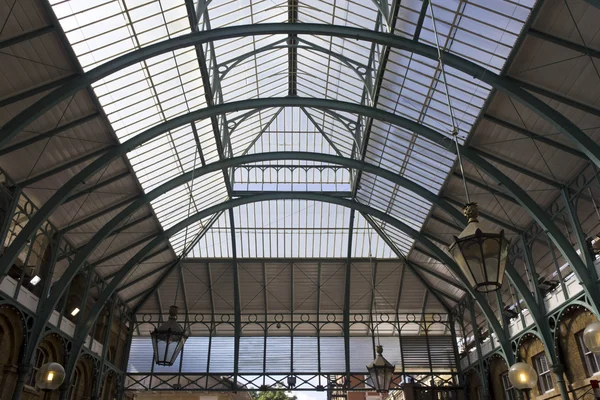 Architectural close up of glazed roof of Covent Garden Market