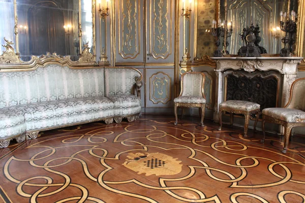 Room in the historic Litta Palace in Milan, flooring detail