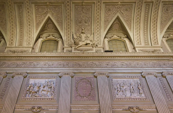 Beautiful ceiling inside the throne room of Reggia di Caserta