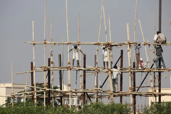 Workers in a construction site in India