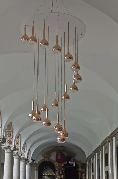 Design lamp on the ceiling of Milan University