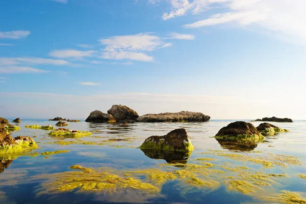 A beautiful landscape of sea coast in Crimea, Ukrayinaiz stone w