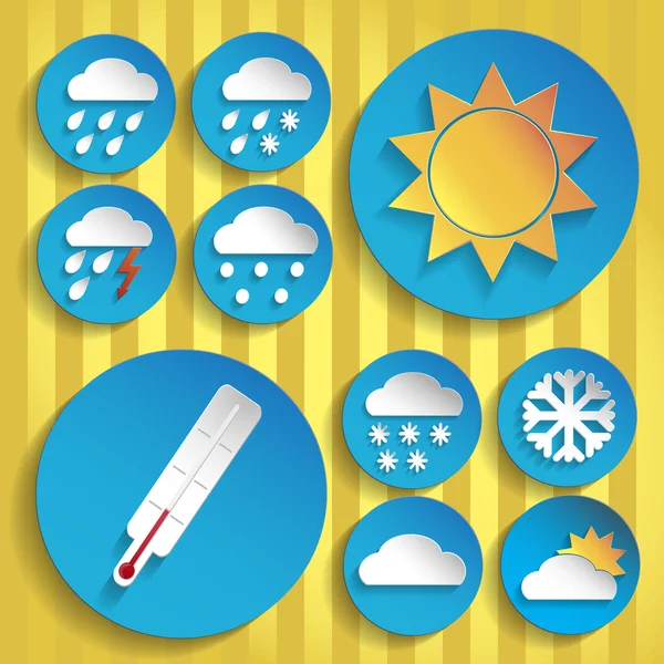 Weather icon set in paper style