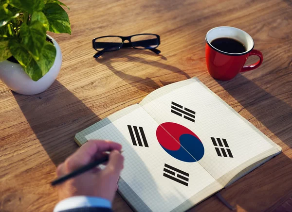 South Korea National Flag Studying Reading Book Concept