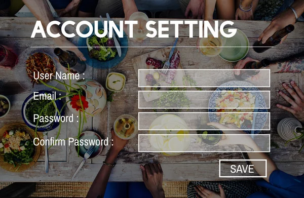 Account Setting Registration Concept