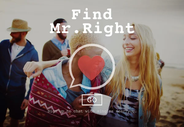 Find Mr Right One Valentine Concept