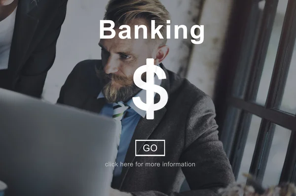 Man and Banking Money Cash Online Concept