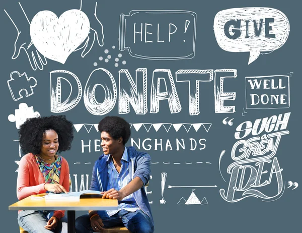 Students and Donate Helping Concept