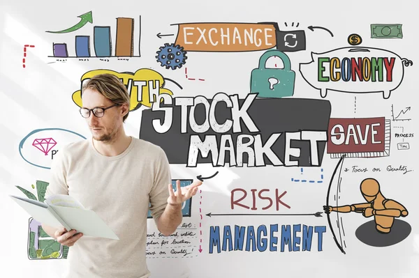 Businessman working with stock market