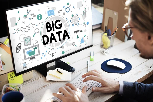 Big data on monitor Concept