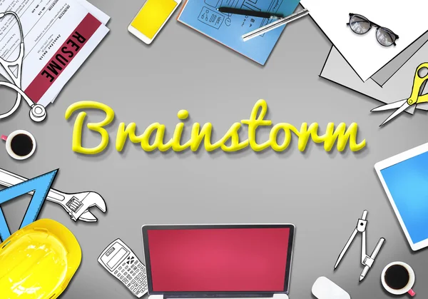 Background with text: Brainstorm