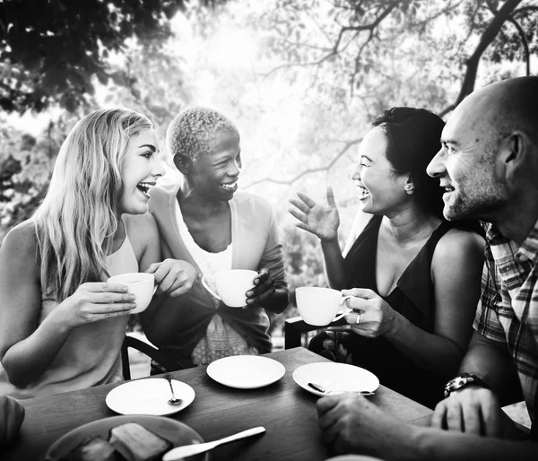 Diverse People at Coffee Shop Outdoors Concept