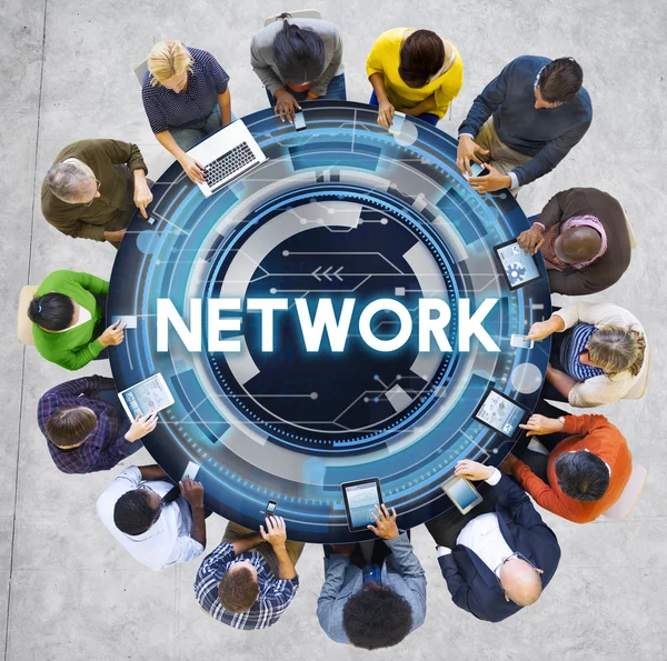 Business People and Network Connection Concept