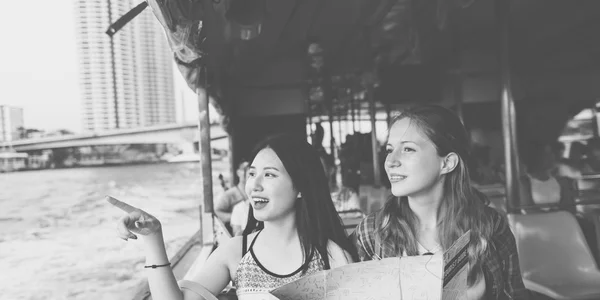 Girls sightseeing in boat