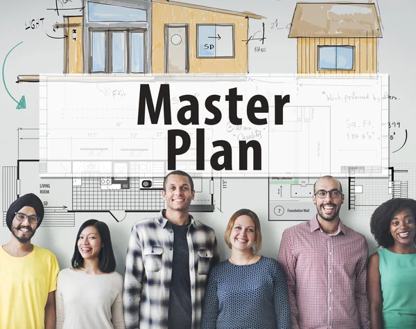 Diversity people with master plan