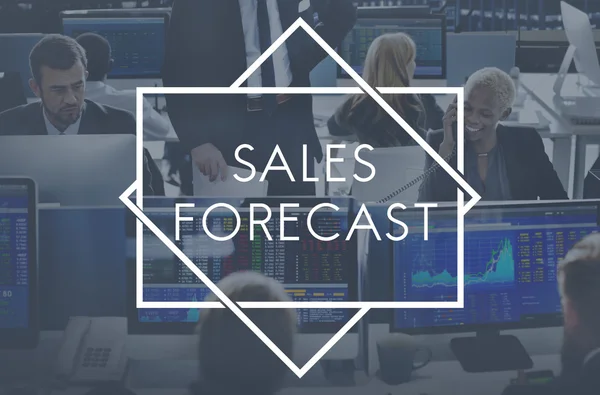 Business people working and Sales Forecast