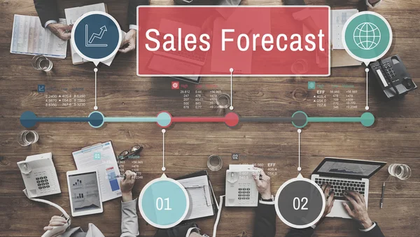 Business People at Meeting and sales forecast