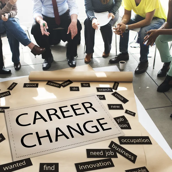 People over poster with Career Change