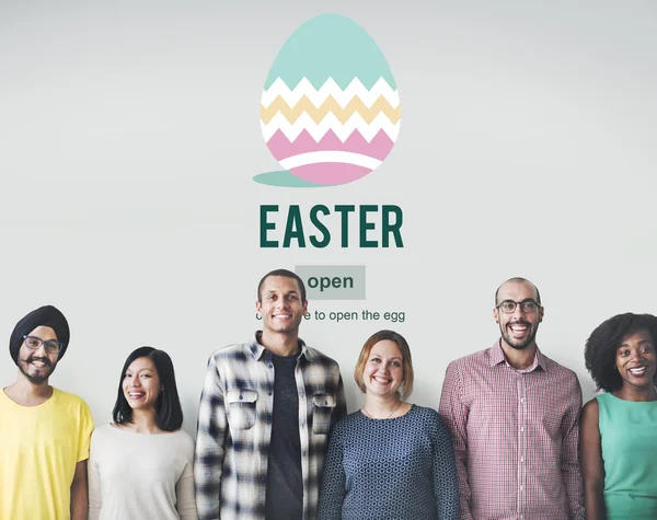 Diversity people with easter