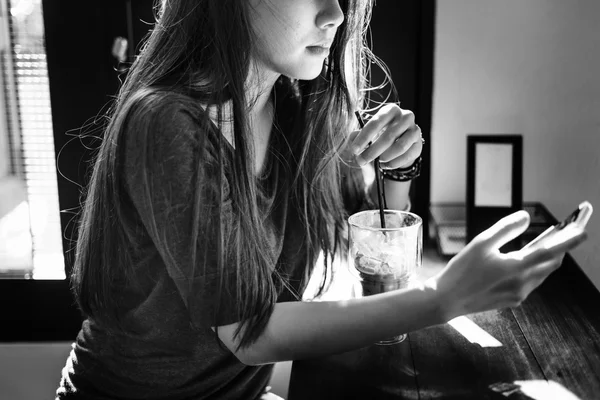 Woman Drinking Green Tea