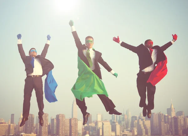 Superhero Businessmen Flying