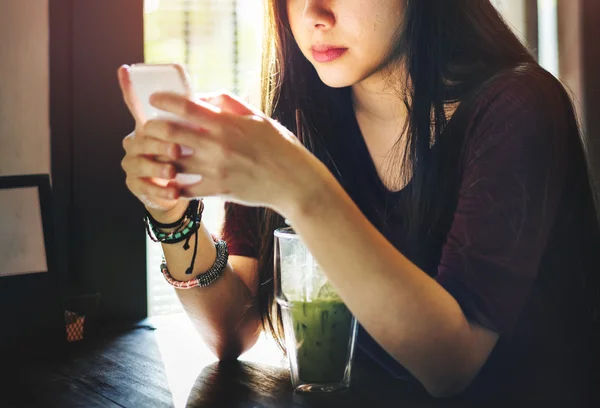 Woman Drinking Green Tea